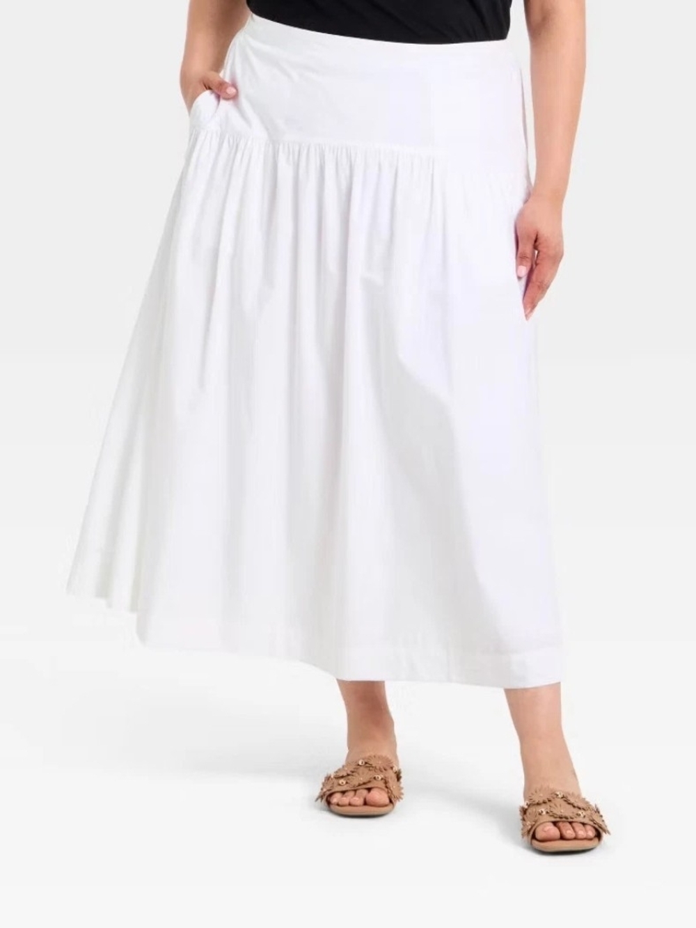 Classic White Maxi Skirt with High Waist